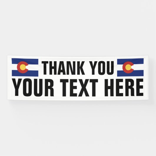 Aangepaste bedank-banner met vlag van Colorado Spandoek (Horizontaal)