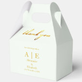Aangepaste bedankbrief Monogram Mint Ice Bedankdoosjes (Achterkant)