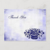 Aangepaste bedankkaart bloemige nepcanvas ansichtk briefkaart (Voorkant)