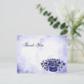 Aangepaste bedankkaart bloemige nepcanvas ansichtk briefkaart (Staand voorkant)