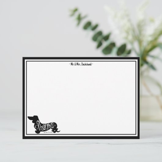 Aangepaste bedankkaart met dachshond leuke hond (Staand voorkant)