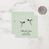 Aangepaste bedankkaart met kolibrie motief notitiekaartje (Voorkant / Achterkant in situ)