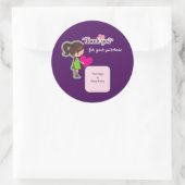 Aangepaste bedankkaart voor uw aankooplabels ronde sticker (Tas)