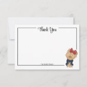 Aangepaste bedankkaart Yorkie strik Cute hond noti (Voorkant)