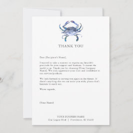 Aangepaste bedankkaarten voor Business Crab Bedankkaart