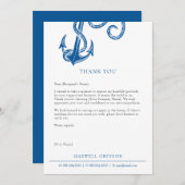 Aangepaste bedankkaarten voor Business Nautical Bedankkaart (Voorkant / Achterkant)