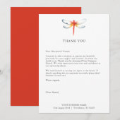 Aangepaste bedankkaarten voor Business Red Dragonf Bedankkaart (Voorkant / Achterkant)