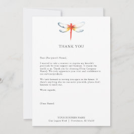 Aangepaste bedankkaarten voor Business Red Dragonf Bedankkaart