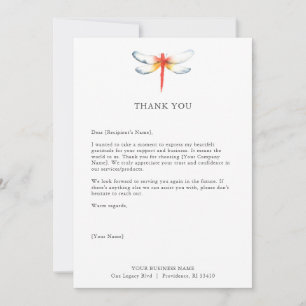 Aangepaste bedankkaarten voor Business Red Dragonf Bedankkaart