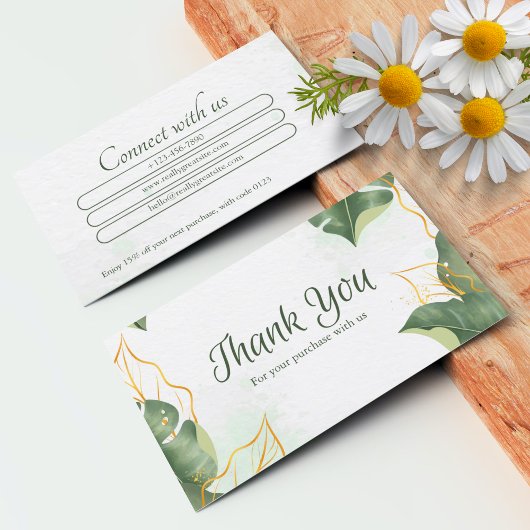 Aangepaste bedankkaarten voor zakelijk gebruik visitekaartje