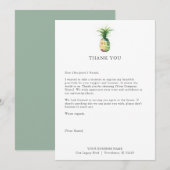 Aangepaste bedankkaarten voor zakelijke ananas bedankkaart (Voorkant / Achterkant)