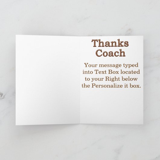 Aangepaste  Bedankt Coach-kaart, coachnaam (Binnen)