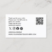 Aangepaste Bedankt voor uw bestelling QR-code invo Visitekaartje (Achterkant)