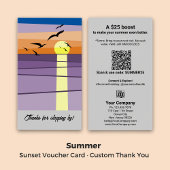 Aangepaste bedanktekst · Sunset Voucher Kaart