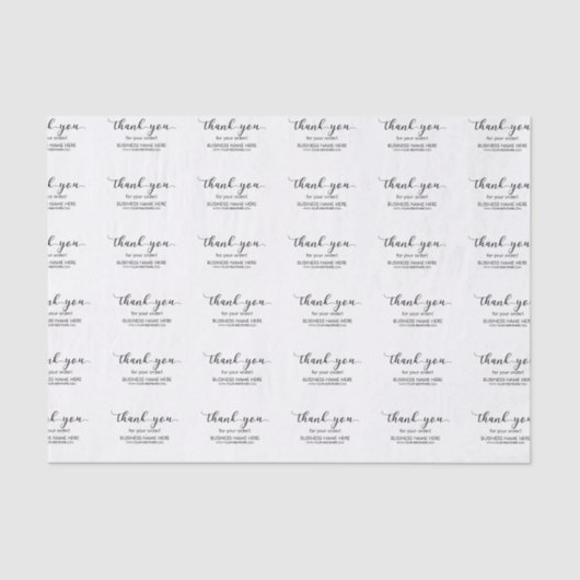 Aangepaste bedankzaken tissuepapier (Voorkant)