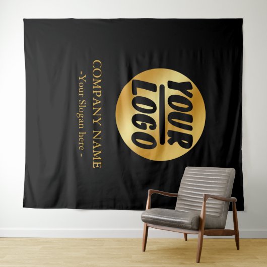 Aangepaste bedrijf gouden logo achtergrond voor ev wandkleed (In Situ (horizontaal))