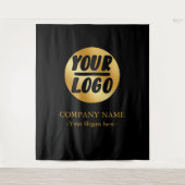Aangepaste bedrijf gouden logo achtergrond voor ev wandkleed (Voorkant)