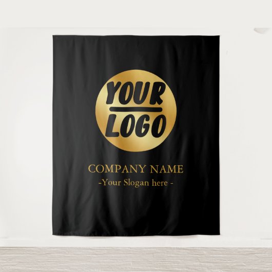 Aangepaste bedrijf gouden logo achtergrond voor ev wandkleed (Voorkant)