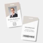 Aangepaste Bedrijf Logo Bar Code Medewerker Foto T Badge (Front & Back)