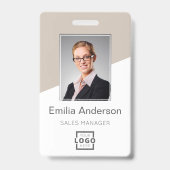 Aangepaste Bedrijf Logo Bar Code Medewerker Foto T Badge (Front)