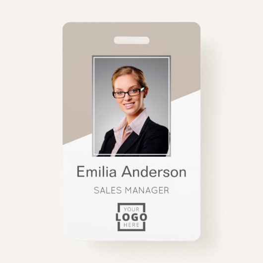 Aangepaste Bedrijf Logo Bar Code Medewerker Foto T Badge (Voorkant)