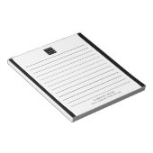 Aangepaste Bedrijf Logo Bedrijfsnaam Black Border Notitieblok (Schuin)