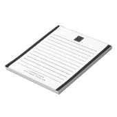 Aangepaste Bedrijf Logo Bedrijfsnaam Black Border Notitieblok (Linkerzijde)