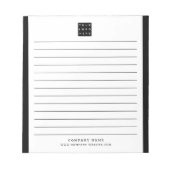 Aangepaste Bedrijf Logo Bedrijfsnaam Black Border Notitieblok (Voorkant)