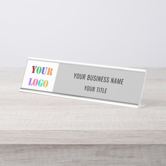 Aangepaste Bedrijf Logo Bedrijfsnaam Bureaunaam Bo Bureau Naambordje (Voorkant)