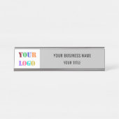 Aangepaste Bedrijf Logo Bedrijfsnaam Bureaunaam Bo Bureau Naambordje (Voorkant)