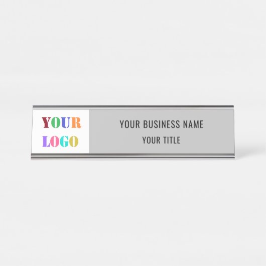 Aangepaste Bedrijf Logo Bedrijfsnaam Bureaunaam Bo Bureau Naambordje (Voorkant)