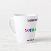 Aangepaste Bedrijf Logo een Tekst Latte Mok Sjablo (Linkerhoek)