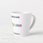 Aangepaste Bedrijf Logo een Tekst Latte Mok Sjablo (Rechterhoek)