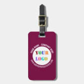 Aangepaste Bedrijf Logo en Tekst Business Bagagela Bagagelabel (Voorkant verticaal)