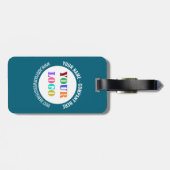 Aangepaste Bedrijf Logo en Tekst Business Bagagela Bagagelabel (Achterkant horizontaal)