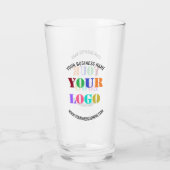 Aangepaste Bedrijf Logo en Tekst Business Glass Glas (Achterkant)