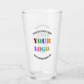 Aangepaste Bedrijf Logo en Tekst Business Glass Glas (Voorkant)