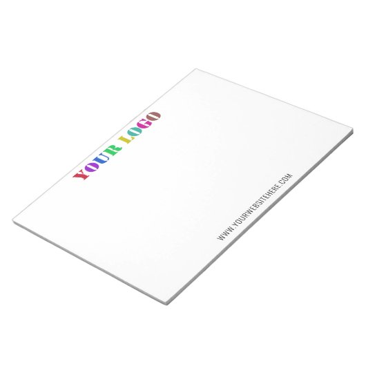 Aangepaste Bedrijf Logo en Tekst Business Notitieb Notitieblok (Schuin)