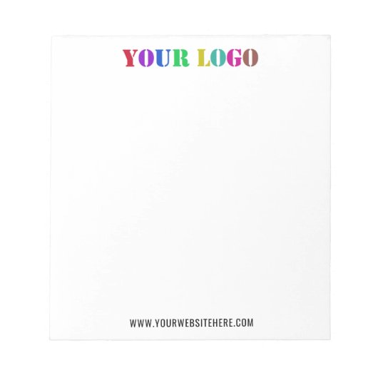 Aangepaste Bedrijf Logo en Tekst Business Notitieb Notitieblok (Voorkant)