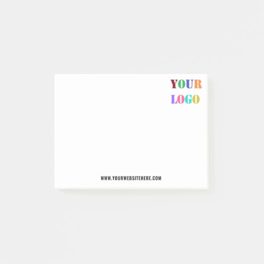 Aangepaste Bedrijf Logo en Tekst Business Sticky N Post-it® Notes (Voorkant)