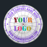 Aangepaste Bedrijf Logo en Tekst Dart Board Sjablo Dartbord<br><div class="desc">Aangepaste kleuren en lettertypen - Ontwerp uw eigen dartborden met eenvoudige gepersonaliseerde uw bedrijf Logo en naam Website of aangepaste tekst Professioneel ontwerp Promotionele zakelijke dartbord / cadeau - Voeg uw Logo toe - Afbeelding of foto - QR-code / naam - bedrijf / website of telefoon, e-mail / meer -...</div>