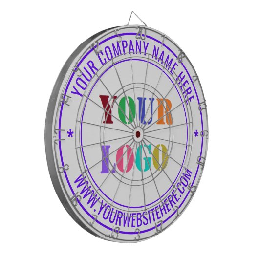 Aangepaste Bedrijf Logo en Tekst Dart Board Sjablo Dartbord (Voorkant Links)