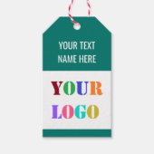 Aangepaste Bedrijf Logo en Tekst Gift Labels Uw Kl Cadeaulabel (Voorkant)