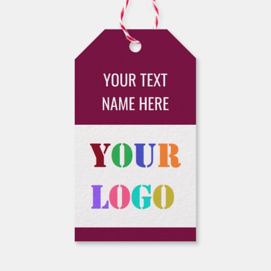 Aangepaste Bedrijf Logo en Tekst Gift Labels Uw Kl Cadeaulabel (Achterkant)