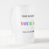 Aangepaste Bedrijf Logo en Tekst Glas Bier Mok (Voorkant links)