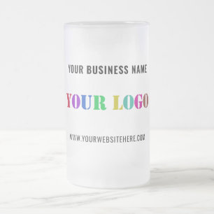 Aangepaste Bedrijf Logo en Tekst Glas Bier Mok