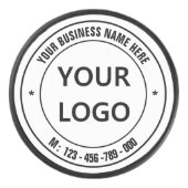 Aangepaste Bedrijf Logo en Tekst Hockey Puck Sjabl (Voorkant)