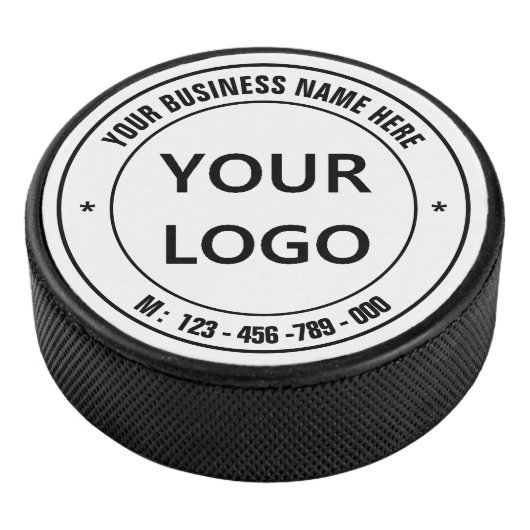 Aangepaste Bedrijf Logo en Tekst Hockey Puck Sjabl (3/4)