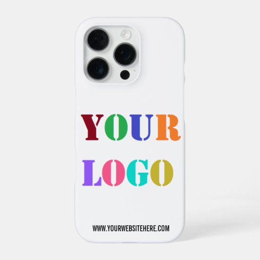 Aangepaste Bedrijf Logo en Tekst iPhone Case Sjabl Hoesje (Achterkant)