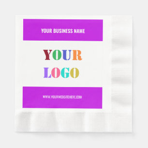 Aangepaste Bedrijf Logo en Tekst Napkins Sjabloon Servet